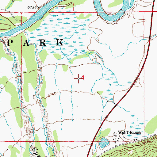 Topographic Map of Cowboy Lode Mine, WY