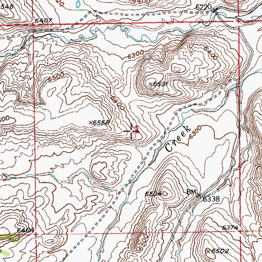 Topographic Map of South Fork - Sage Creek Mine, WY