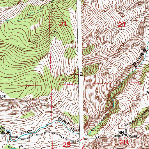 Topographic Map of Saint Lawrence Ridge Mine, WY