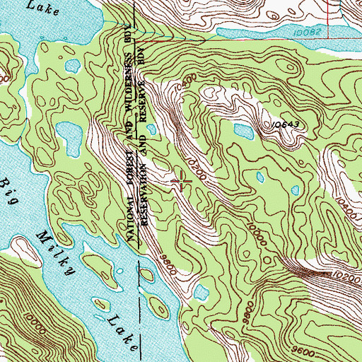 Topographic Map of South of Crater Lake Mine, WY