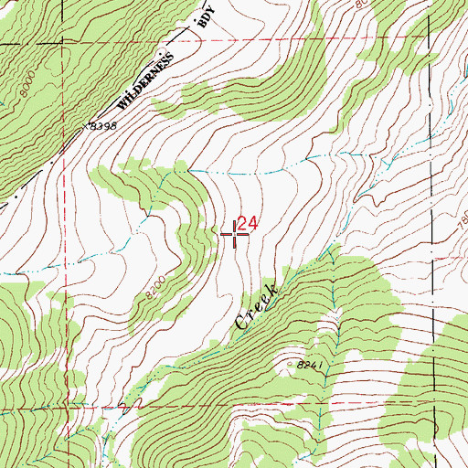 Topographic Map of Blue Hole Creek Mine, WY