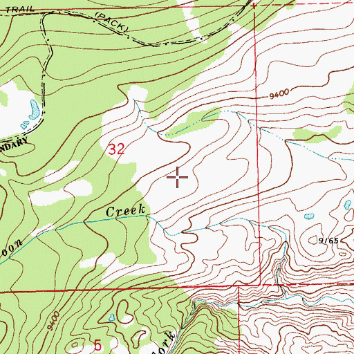 Topographic Map of Big Horn Number One Mine, WY