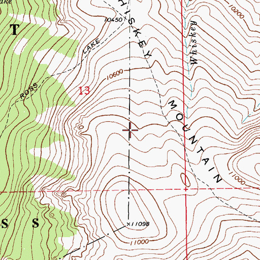 Topographic Map of Whiskey Peak Mining Company Mine, WY