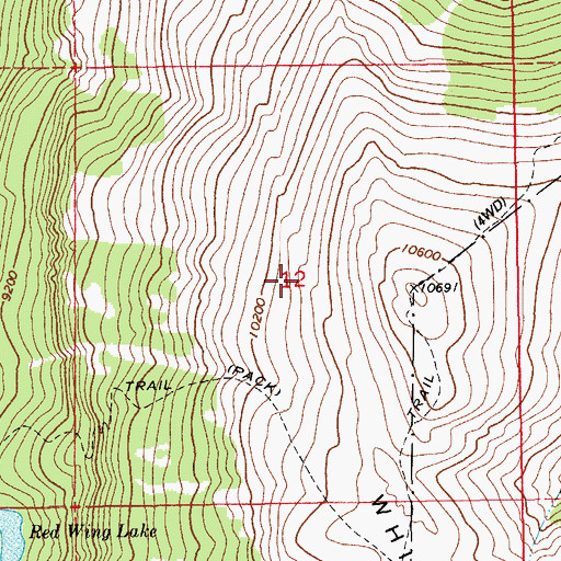 Topographic Map of Whiskey Mountain Number Two Mine, WY