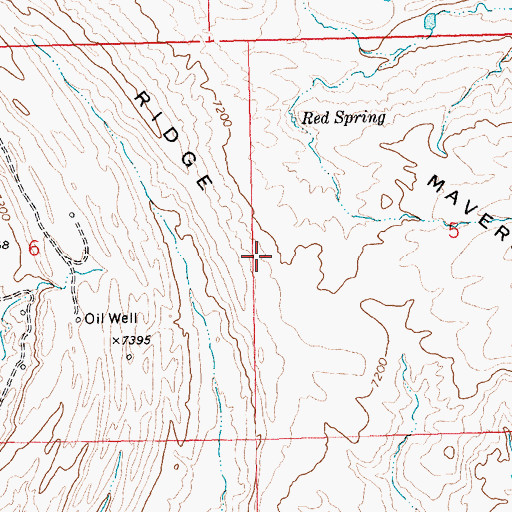 Topographic Map of Circle Ridge Anticline Number One Mine, WY