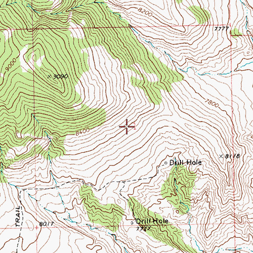 Topographic Map of Red Creek Number One Mine, WY
