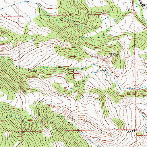 Topographic Map of Red Creek Number Three Mine, WY