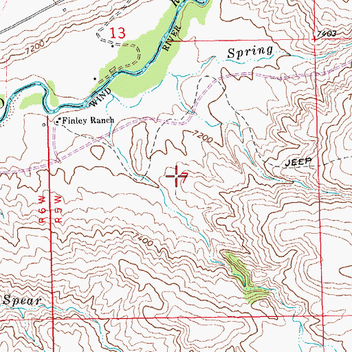 Topographic Map of Abernathy Deposit Number Three Mine, WY
