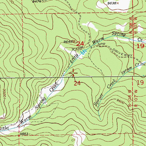 Topographic Map of Little Warm Springs Creek Mine, WY