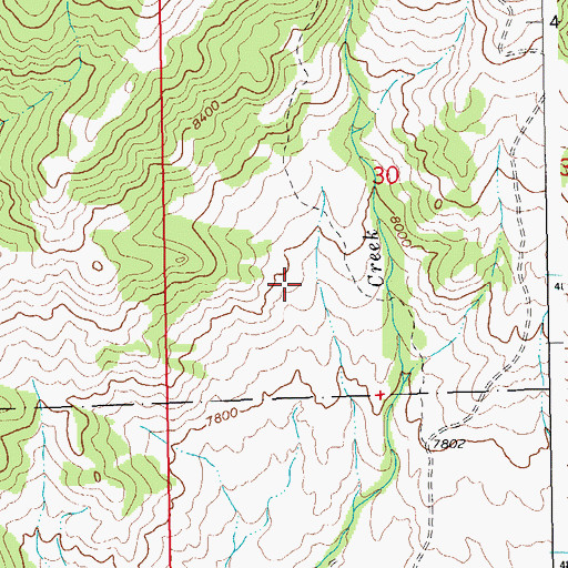 Topographic Map of Pole Creek Number Two Mine, WY