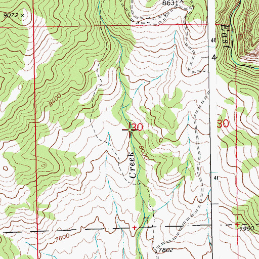 Topographic Map of Pole Creek Group Mine, WY