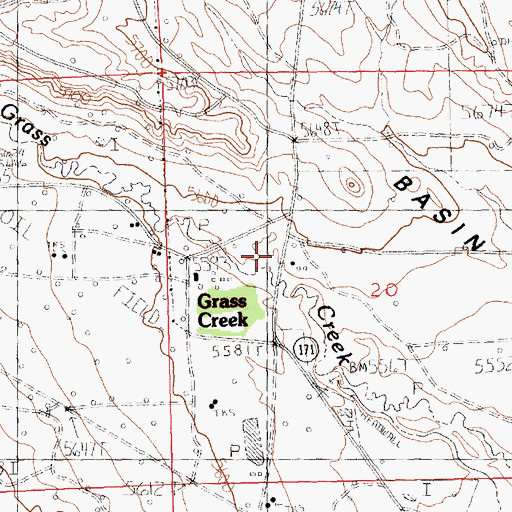 Topographic Map of Brown Pit Mine, WY