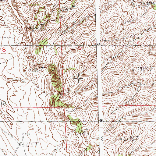 Topographic Map of Grass Creek Deposits Number One Mine, WY