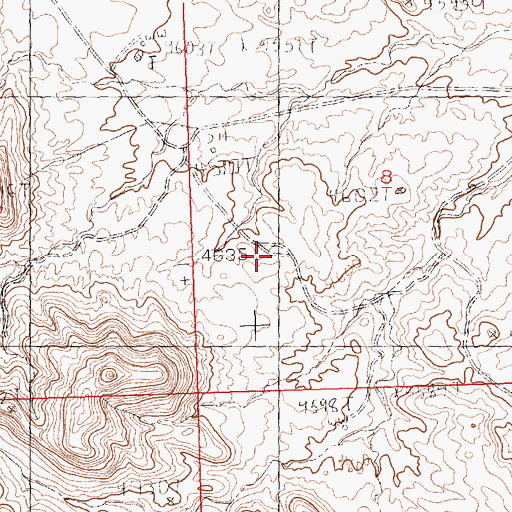 Topographic Map of Burnell Number Five Mine, WY