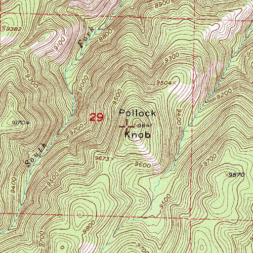 Topographic Map of Pollock Knob, CO