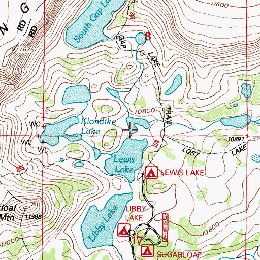 Topographic Map of Class Lake, WY