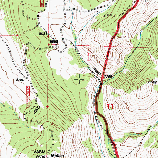 Topographic Map of Dirty Petes Cabin, WY