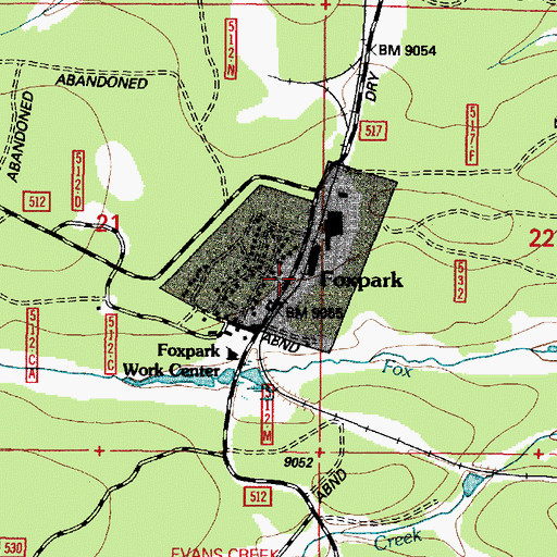 Topographic Map of Fox Park, WY