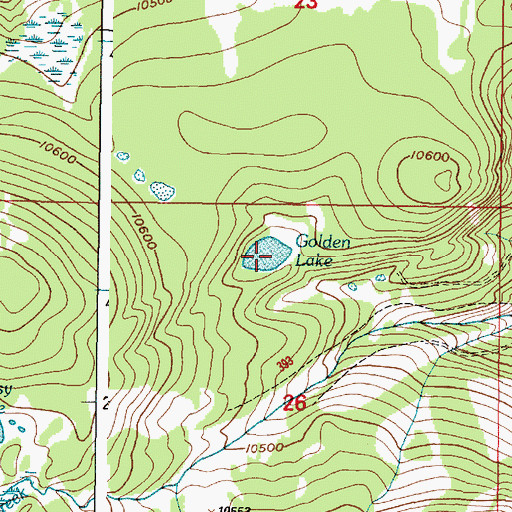 Topographic Map of Golden Lake, WY