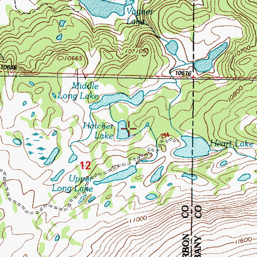 Topographic Map of Hatchet Lake, WY