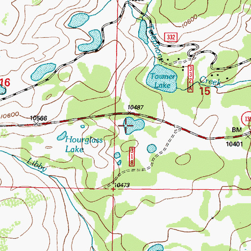 Topographic Map of Highway 130 Lake, WY