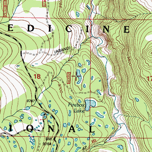 Topographic Map of Rat Lake, WY