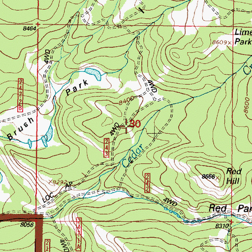 Topographic Map of Red Hill Park, WY