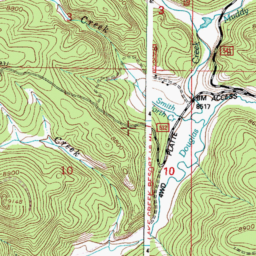 Topographic Map of Ropers Cabin, WY