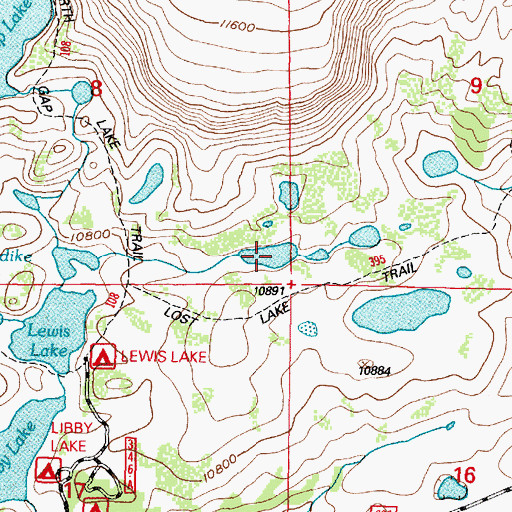 Topographic Map of Sandy Lake, WY
