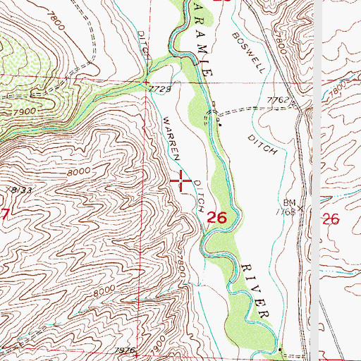 Topographic Map of Warren Ditch, CO