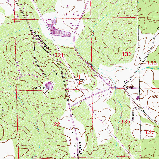 Topographic Map of Bear Creek Estates, GA