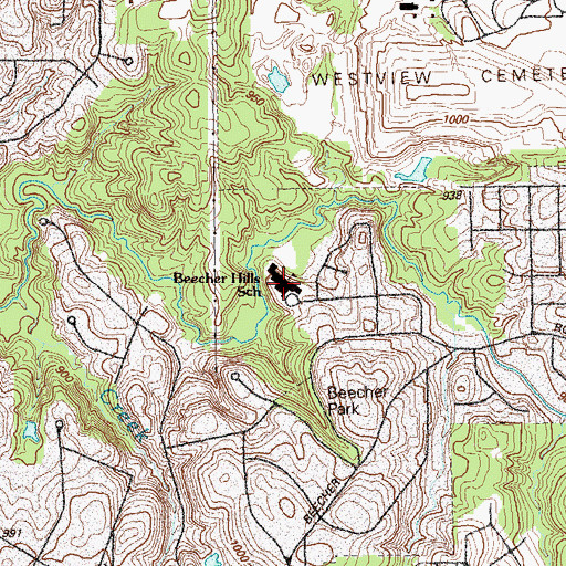 Topographic Map of Beecher Hills Elementary School, GA