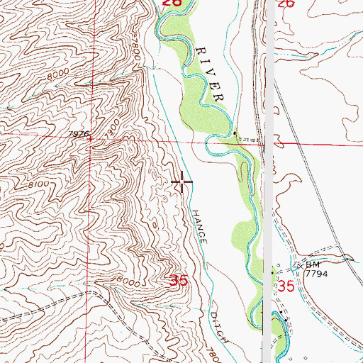 Topographic Map of Hance Ditch, CO