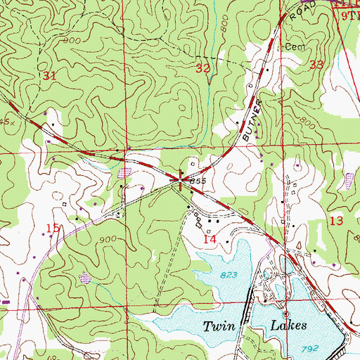 Topographic Map of Butner Junction, GA
