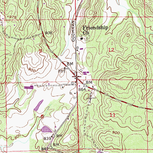 Topographic Map of Cackle Corner, GA