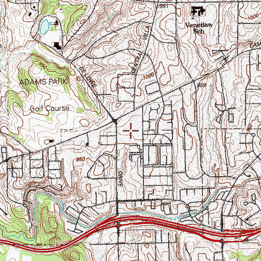 Topographic Map of Campbellton Plaza Shopping Center, GA