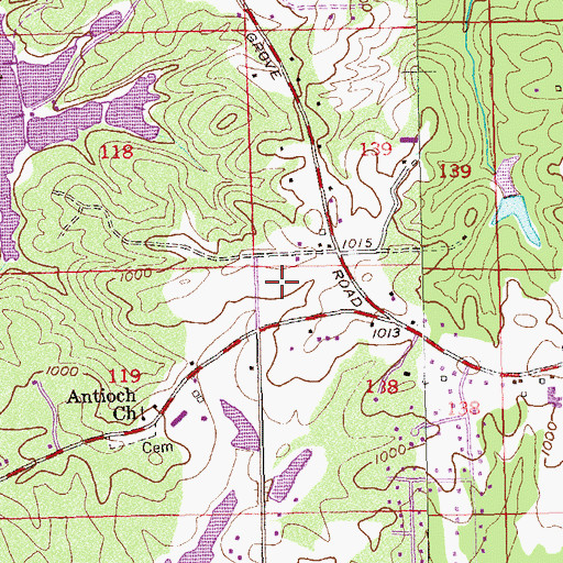 Topographic Map of Cedar Grove Park, GA