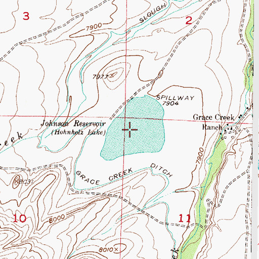 Topographic Map of Johnson Reservoir, CO