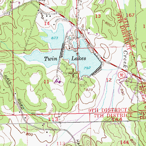 Topographic Map of Corn Creek Cove, GA
