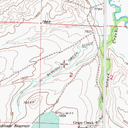 Topographic Map of Slough Creek Ditch, CO