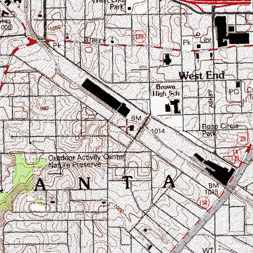 Topographic Map of Donnelly Park, GA