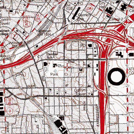 Topographic Map of Dunbar Recreation Center, GA