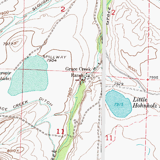 Topographic Map of Grace Creek Ranch, CO