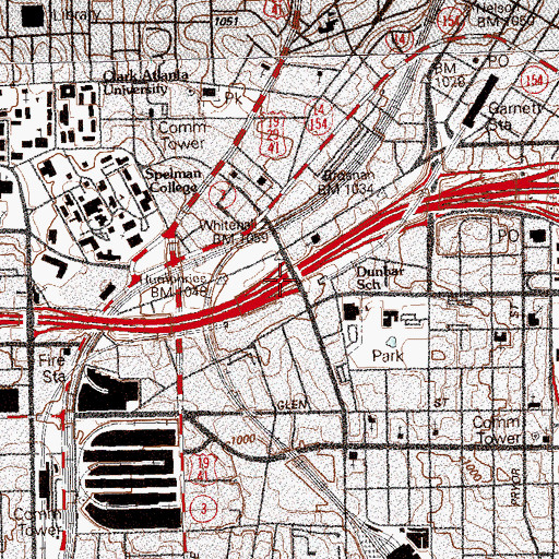 Topographic Map of Exit 21, GA