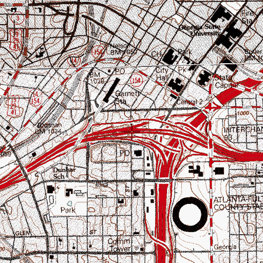 Topographic Map of Exit 23, GA