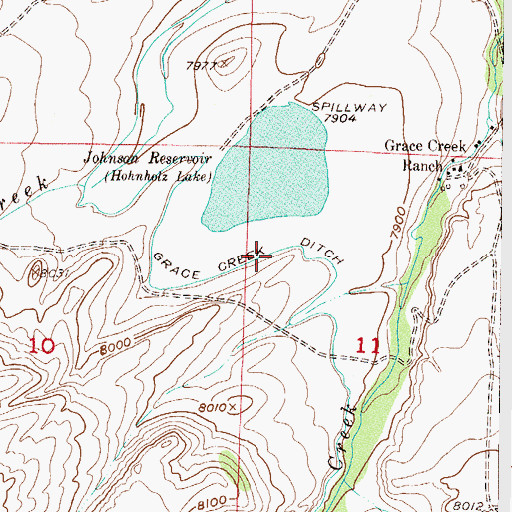 Topographic Map of Grace Creek Ditch, CO