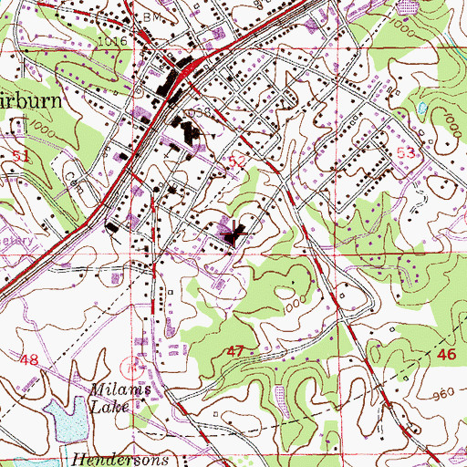 Topographic Map of Fairburn Elementary School, GA