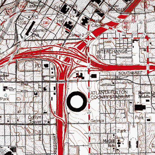 Topographic Map of Fulton County Juvenile Court, GA