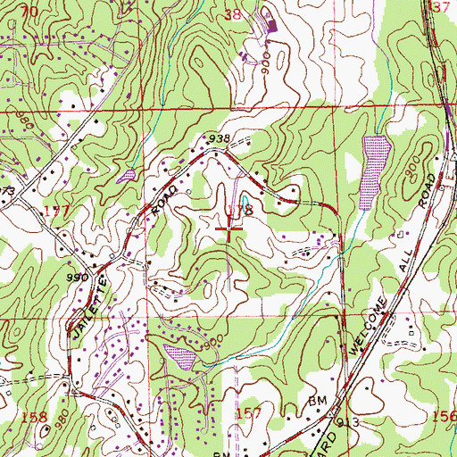 Topographic Map of Granada, GA