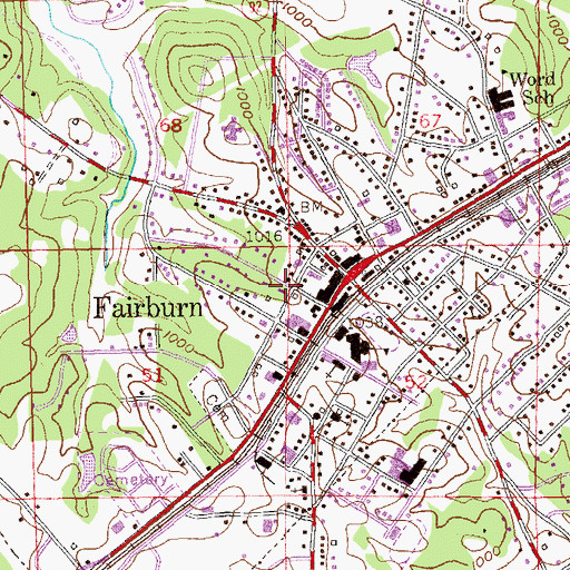 Topographic Map of Hobgood-Palmer Memorial Library, GA